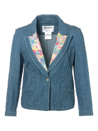 Pre-owned Chanel 2006 Denim Blazer In Blue