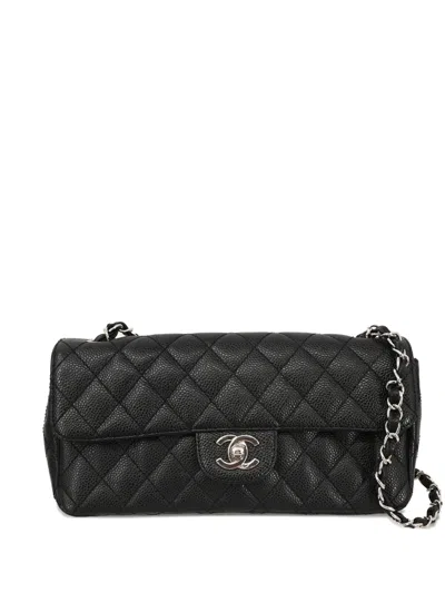 Pre-owned Chanel 2006 East West Shoulder Bag In Black