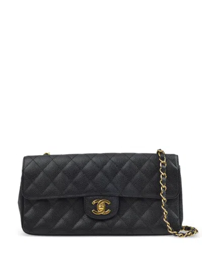 Pre-owned Chanel 2006 East West Shoulder Bag In Black