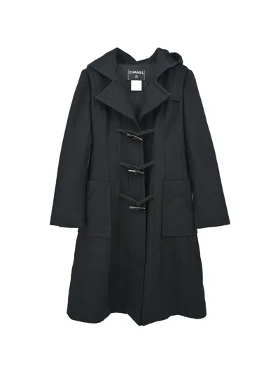 Pre-owned Chanel 2006 Hooded Duffel Coat In Black