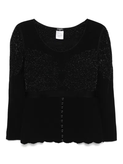 Pre-owned Chanel 2006 Long-sleeved Blouse In Black