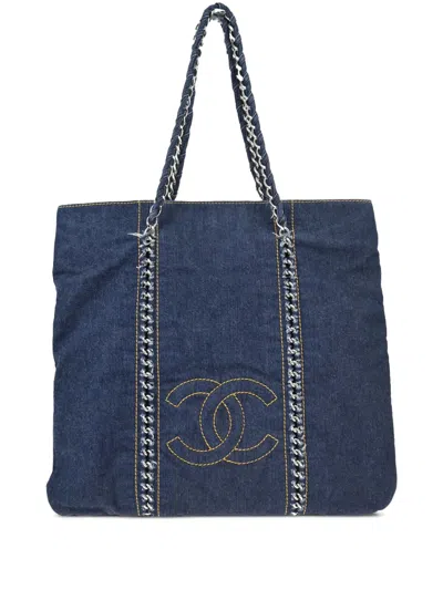 Pre-owned Chanel 2006 Luxury Line Tote Bag In Blue