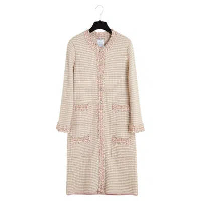 Pre-owned Chanel 2006 Maxi Cardigan Manteau Fr38 Pink Cashmere Long Jacket Coat Uk10 Us6
