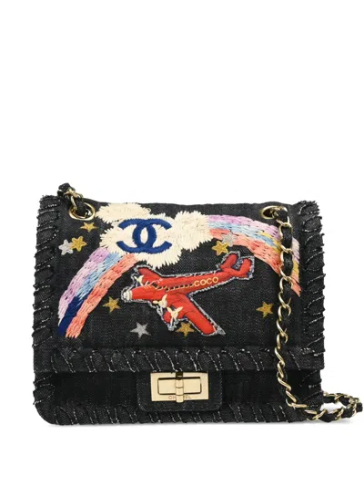 Pre-owned Chanel 2006 Night Flight Reissue 2.55 Flap Shoulder Bag In Black