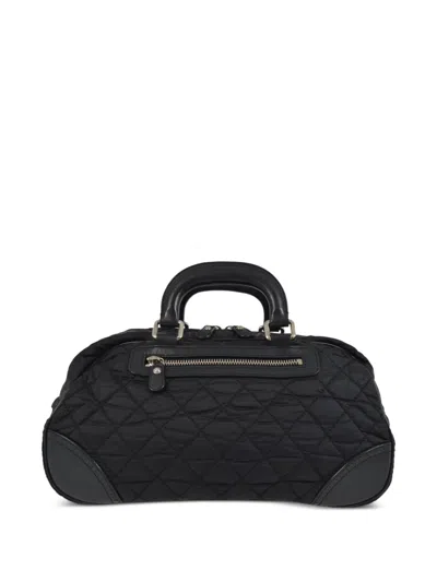 Pre-owned Chanel 2006 Paris New York Diamond-quilted Duffle Handbag In Black