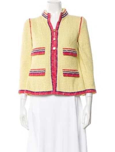 Pre-owned Chanel 2006 Patterned Blazer In Yellow