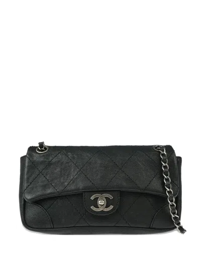 Pre-owned Chanel 2006 Quilted Chain Shoulder Bag In Black