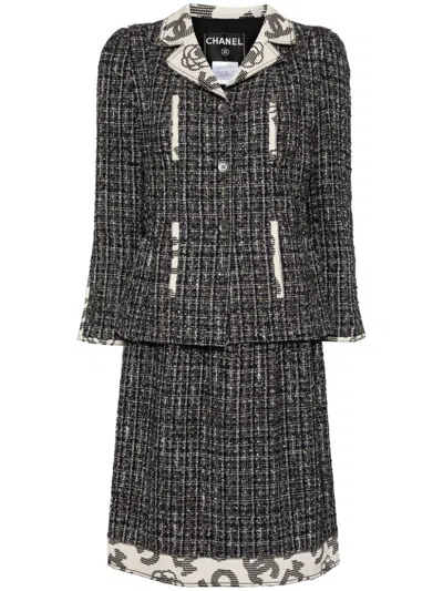 Pre-owned Chanel 2006 Setup Jacket Skirt Suit In Black