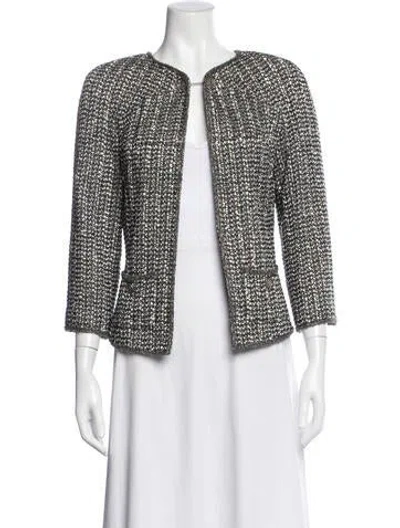 Pre-owned Chanel 2006 Silk Jacket In Gray