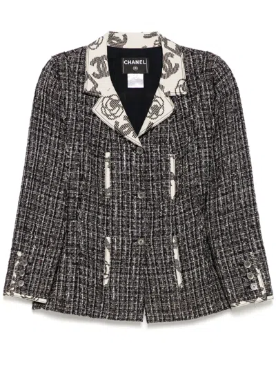 Pre-owned Chanel 2006 Single Breasted Jacket In Black