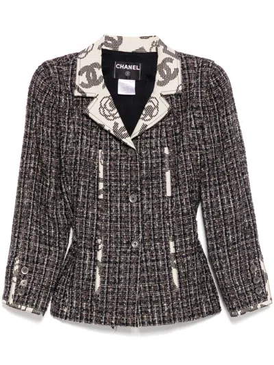 Pre-owned Chanel 2006 Single Breasted Jacket In Blue