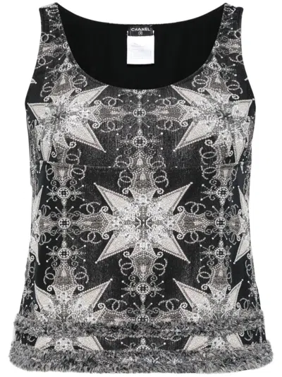 Pre-owned Chanel 2006 Sleeveless Top In Grey
