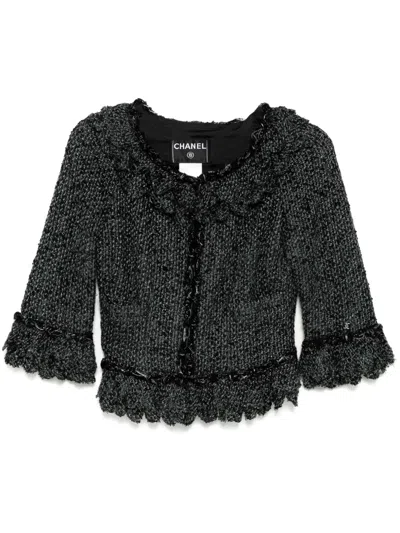 Pre-owned Chanel 2006 Tweed Jacket In Blue