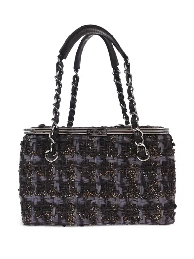 Pre-owned Chanel 2006 Tweed Vanity Tote Bag In 紫色