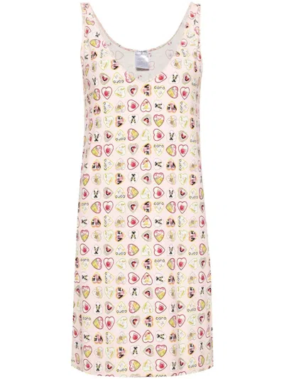 Pre-owned Chanel 2006 Valentine Mini Dress In Pink