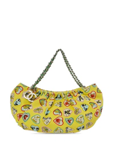 Pre-owned Chanel 2006 Valentine Tote Bag In Yellow