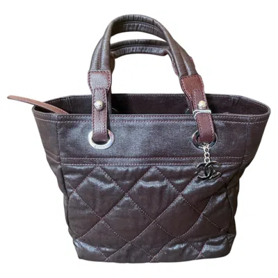Pre-owned Chanel 2006 Vintage  Dark Chocolate Brown Coated Canvas Tote Bag