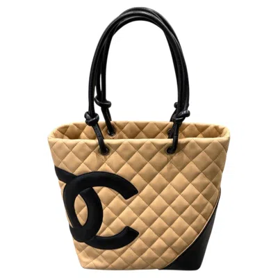 Pre-owned Chanel 2006-2007  Cambon Leather Shopper Bag In Brown