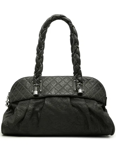 Pre-owned Chanel 2006-2008 Calfskin Lady Braid Shoulder Bag In Black