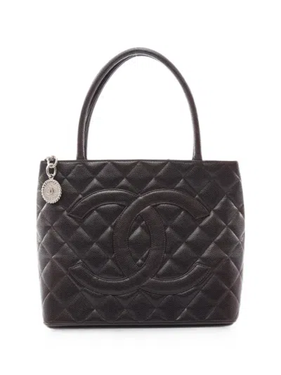 Pre-owned Chanel 2006-2008 Caviar Quilted Tote Bag In Brown