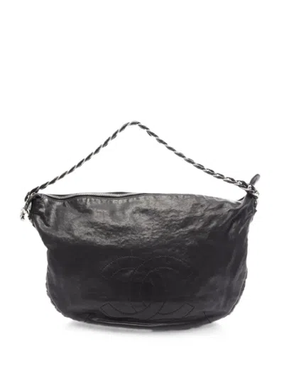 Chanel 2006-2008 Cc-logo Chain-strap Tote Bag In Black