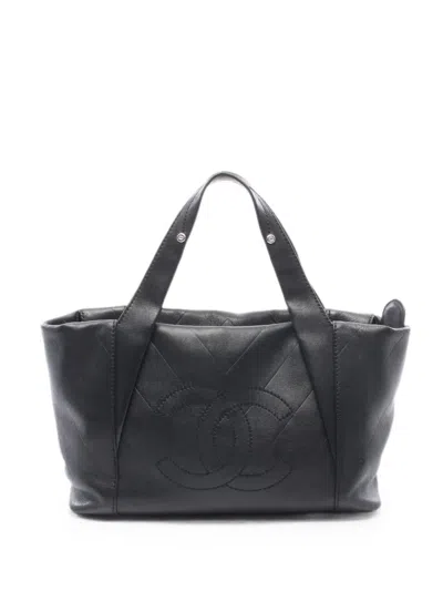 Pre-owned Chanel 2006-2008 Coco Mark Tote Bag In Black