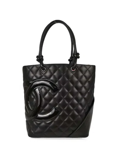 Pre-owned Chanel 2006-2008 Diamond Quilting Tote Bag In Black