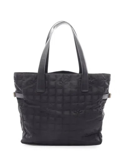 Pre-owned Chanel 2006-2008 Gm New Travel Line Tote Bag In Black