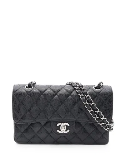 Pre-owned Chanel 2006-2008 Matelassé Double Flap Shoulder Bag In Black