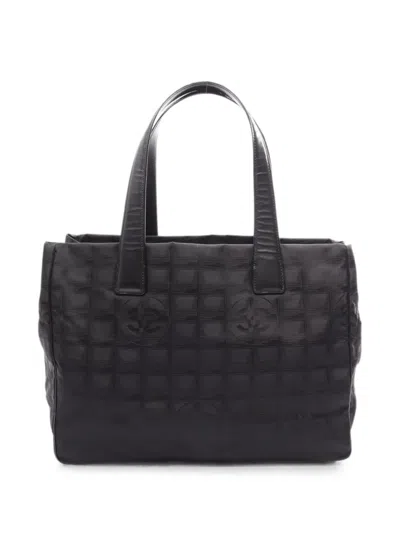 Pre-owned Chanel 2006-2008 New Travel Line Mm Tote Bag In Black