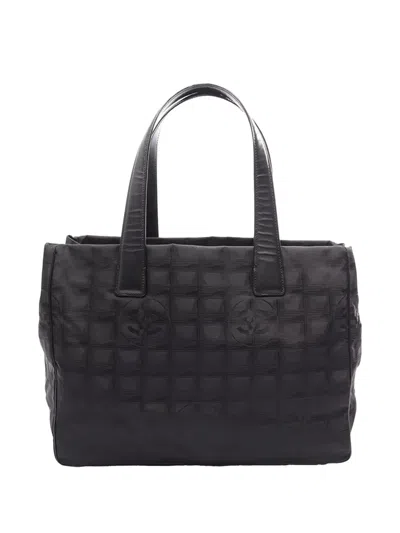 Pre-owned Chanel 2006-2008 New Travel Line Nylon Tote Bag In Black