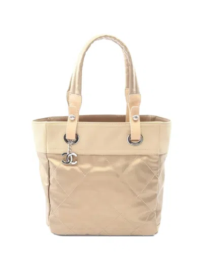 Pre-owned Chanel 2006-2008 Pm Biarritz Tote Bag In Neutral