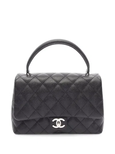 Pre-owned Chanel 2006-2008 Quilted Leather Tote Bag In Black