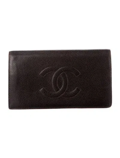 Pre-owned Chanel 2006-2008 Timeless Yen Bifold Wallet Bifold Wallet In Black