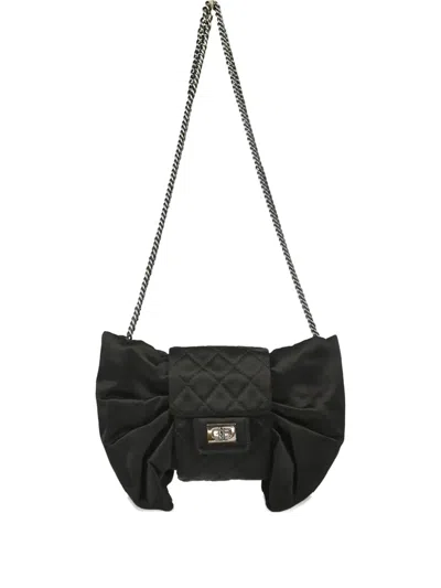 Pre-owned Chanel 2007 Bow Shoulder Bag In Black