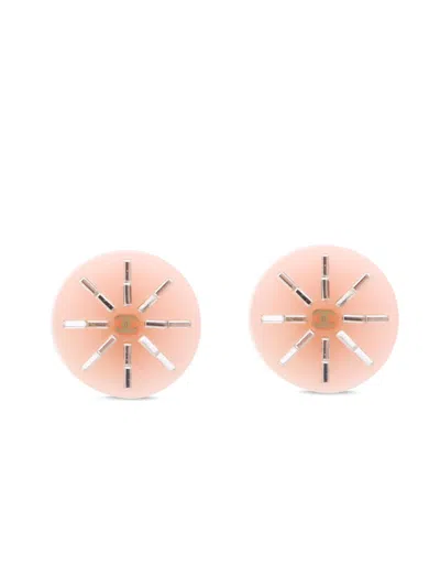 Pre-owned Chanel 2007 Cc Clip-on Earrings In 粉色
