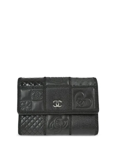 Pre-owned Chanel 2007 Cc Icons Wallet In Black