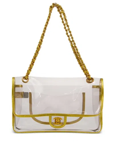 Pre-owned Chanel 2007 Classic Flap Shoulder Bag In White