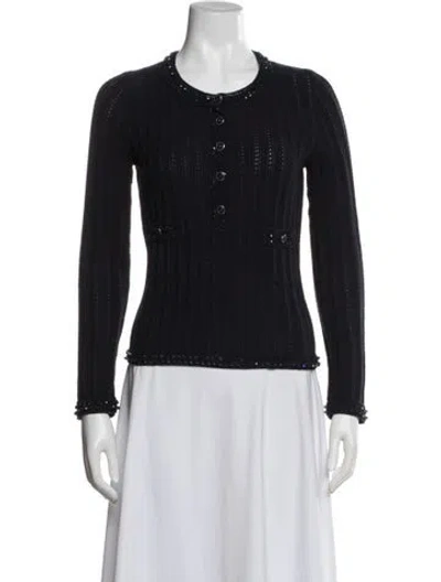 Pre-owned Chanel 2007 Crew Neck Sweater In Blue