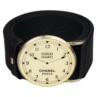 Pre-owned Chanel 2007 Cruise Collection Face Watch Belt In Black