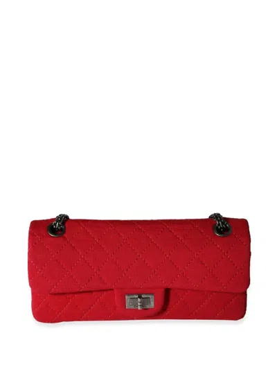Pre-owned Chanel 2007 East West Flap Shoulder Bag In Red