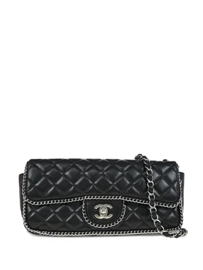 Pre-owned Chanel 2007 East West Shoulder Bag In Black