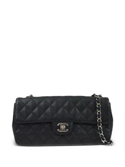 Pre-owned Chanel 2007 East West Shoulder Bag In Black