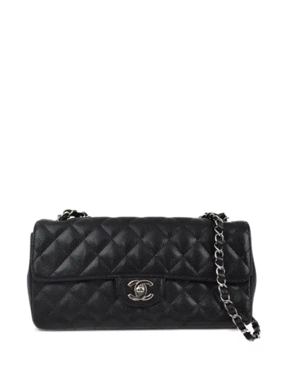 Pre-owned Chanel 2007 East West Shoulder Bag In Black