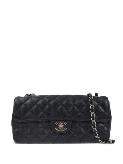 Pre-owned Chanel 2007 East West Shoulder Bag In Black