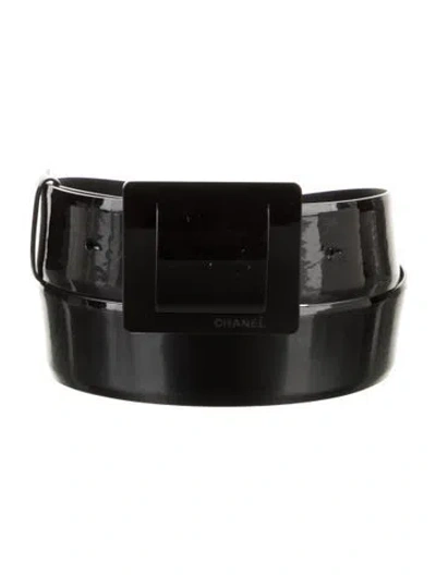 Pre-owned Chanel 2007 Interlocking Cc Logo Belt Kit In Black