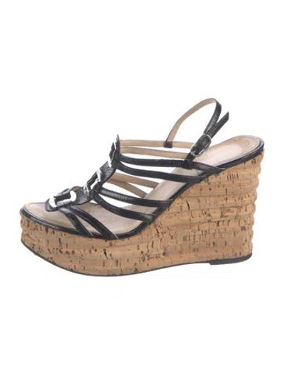 Pre-owned Chanel 2007 Interlocking Cc Logo Gladiator Sandals In Neutrals