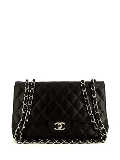 Pre-owned Chanel 2007 Jumbo Timeless Shoulder Bag In Black