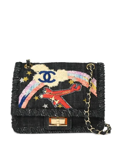 Pre-owned Chanel 2007 Mademoiselle Lock Shoulder Bag In Blue