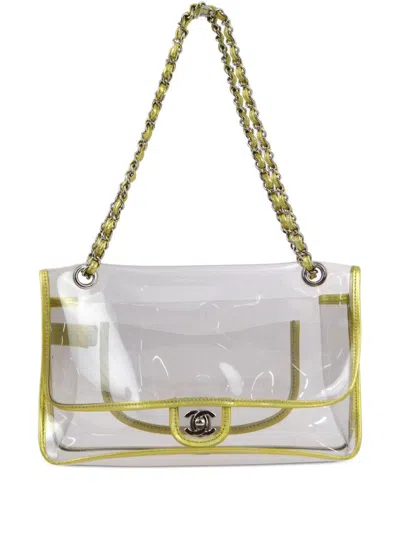 Pre-owned Chanel 2007 Naked Flap Shoulder Bag In White